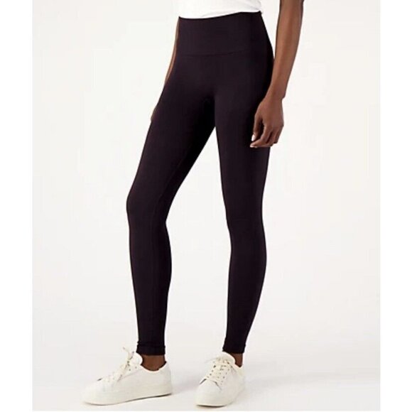 AnyBody Jacquard Smoothing Legging (Black, Size: X-Small) A554197 - Picture 1 of 1